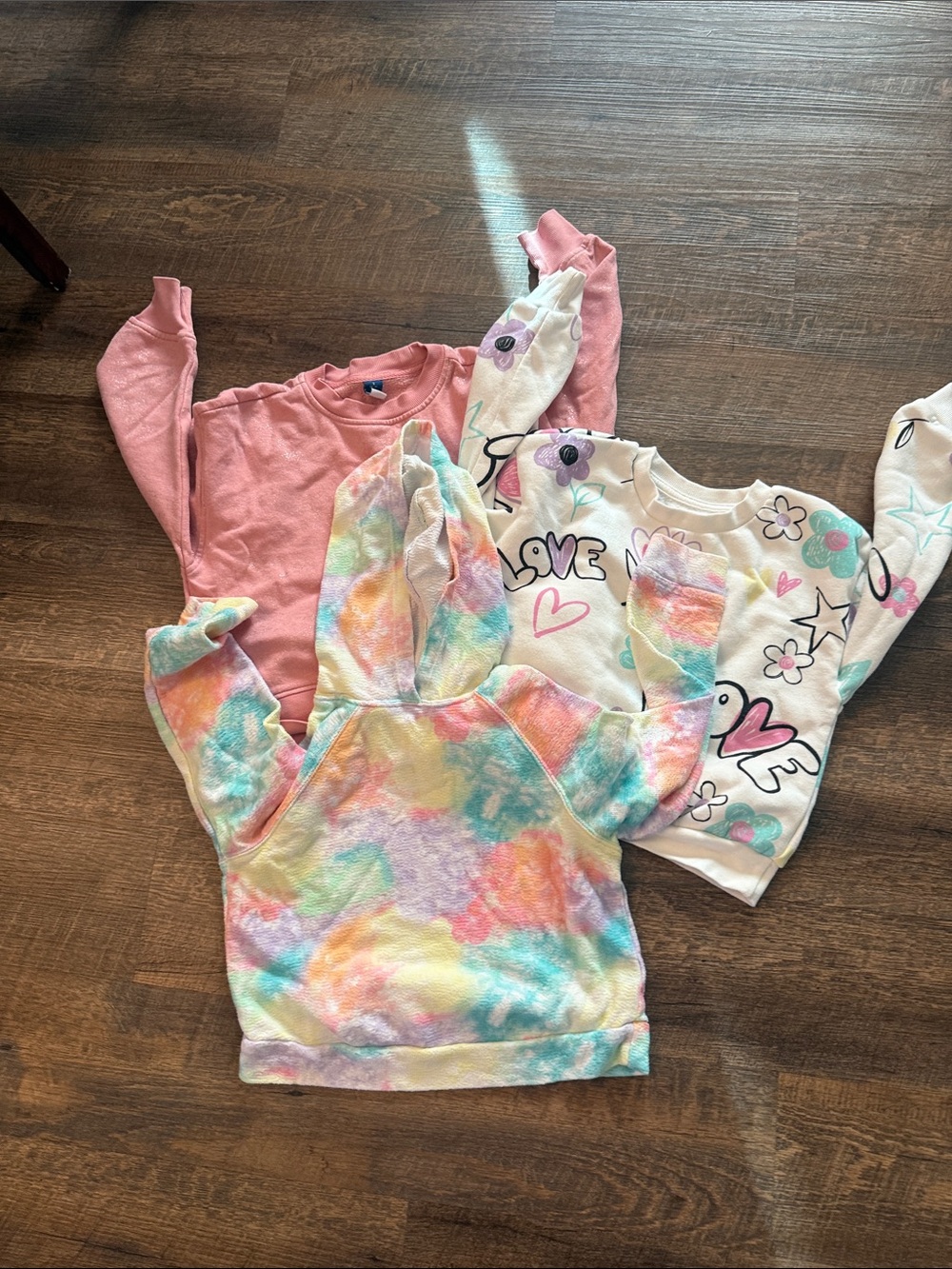 Cat & Jack Girls Pastel Tie-Dye Hooded Pajama Top - Pink, Mint, Yellow, Lavender